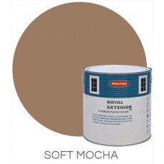 Protek Royal Exterior Paint 5 Litre - Soft Mocha Colour Swatch with Pot