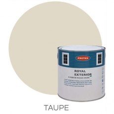 Protek Royal Exterior Paint 5 Litres - Taupe Colour Swatch with Pot