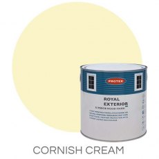 Protek Royal Exterior Paint 5 Litres - Cornish Cream Colour Swatch with Pot