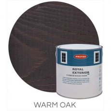 Protek Royal Exterior Paint 5 Litres - Warm Oak Colour Swatch with Pot