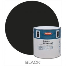 Protek Royal Exterior Paint 2.5 Litres - Black Colour Swatch with Pot