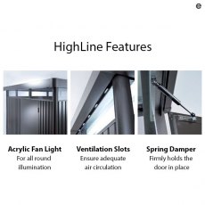 9 x 8 Biohort HighLine H3 Metal Shed - Double Door - Features