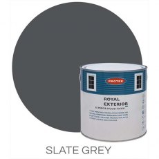 Protek Royal Exterior Paint 1 Litre - Slate Grey Colour Swatch with Pot