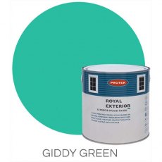 Protek Royal Exterior Paint 2.5 Litres - Giddy Green Colour Swatch with Pot