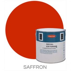 Protek Royal Exterior Paint 2.5 Litres - Saffron Colour Swatch with Pot