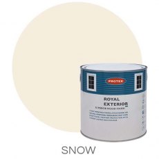 Protek Royal Exterior Paint 2.5 Litres - Snow Colour Swatch with Pot
