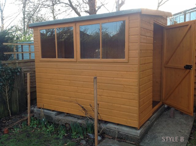 10x8 Shire Norfolk Professional Pent Shed - angled position