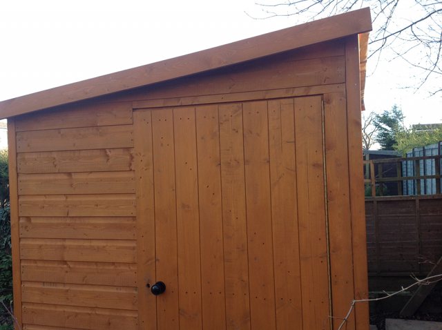 10x8 Shire Norfolk Professional Pent Shed - gable end with single door
