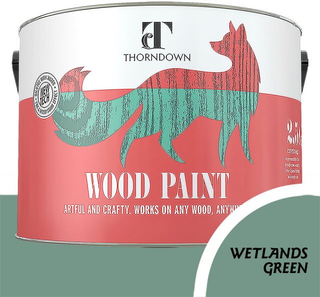 Thorndown Wood Paint 2.5 Litres - Wetlands Green - Pot shot