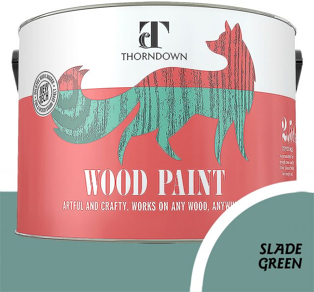 Thorndown Wood Paint 2.5 Litres - Slade Green - Pot shot